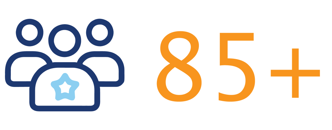 Graphic showing there were over 85 participants in the business process review